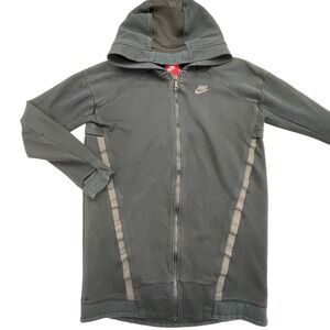 Nike Women Black Tech Fleece Cocoon Mesh Jacket Hoodie Sweatshirt Small